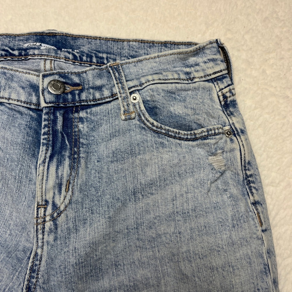 Old Navy Jeans Women 0 Light Blue Boyfriend Distressed Cherry Lightning‎ Bolt